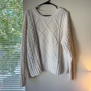 Lucky Brand Cream Cable Knit Sweater
